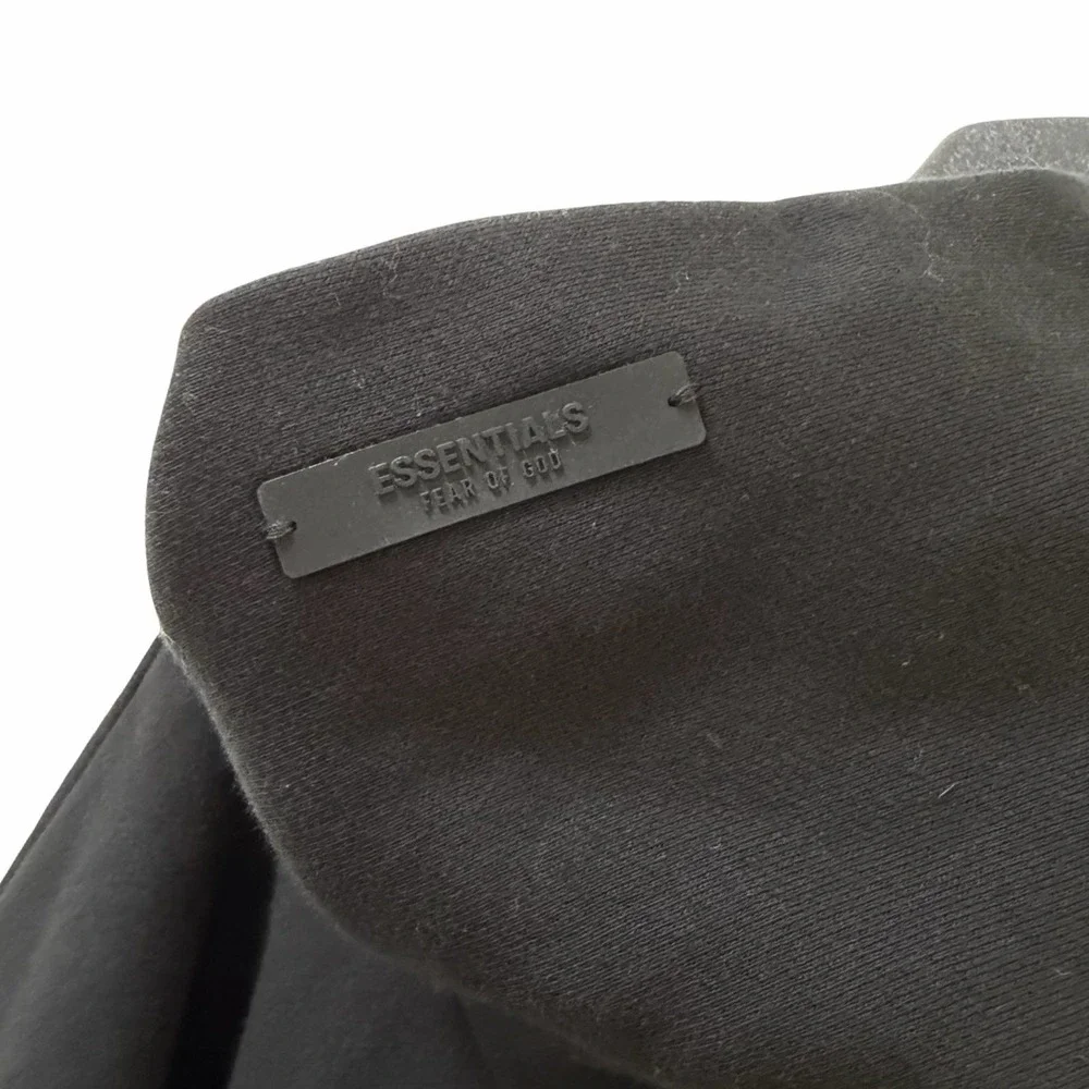 Fear of God‎ ESSENTIALS Mens Fleece Pullover Hoodie Size XL Black White Graphic